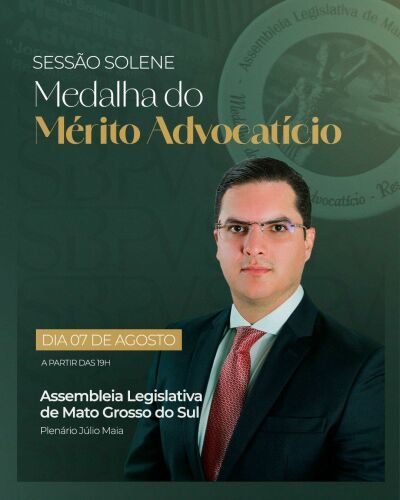 Imagem da notícia Dr. Junior Pattini recebe Medalha do Mérito Advocatício e se consolida como referência na advocacia sul-mato-grossense